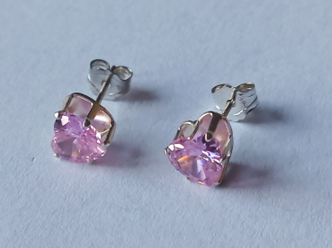 pinke zirkonia-silber-ohrringe